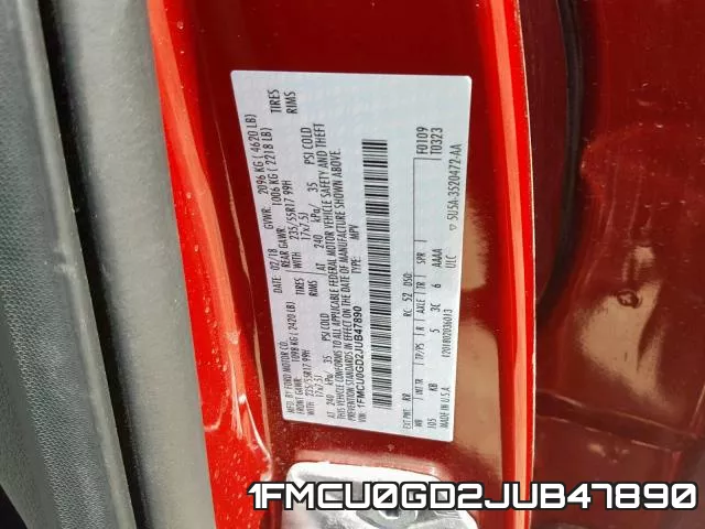 1FMCU0GD2JUB47890 фото 2