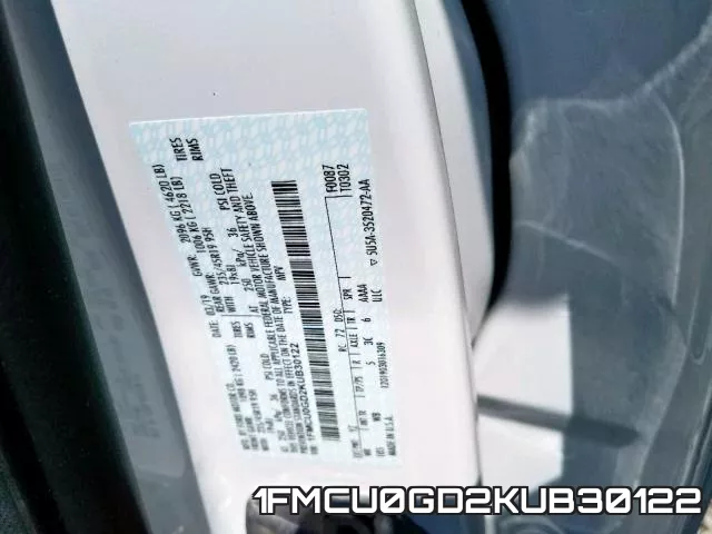 1FMCU0GD2KUB30122 фото 2
