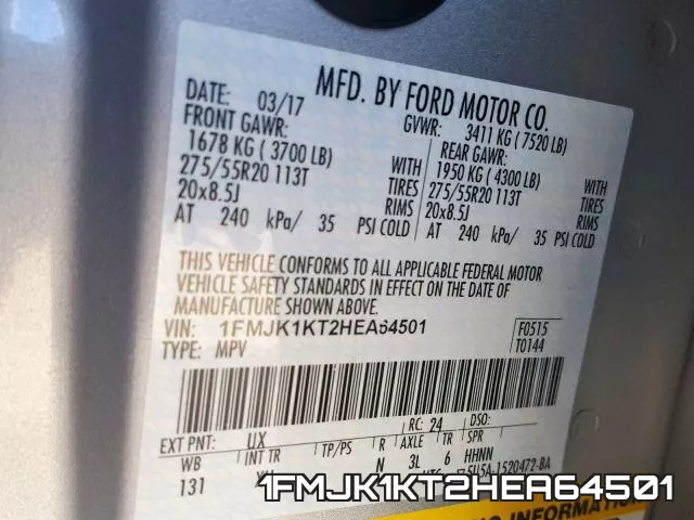 1FMJK1KT2HEA64501 фото 2
