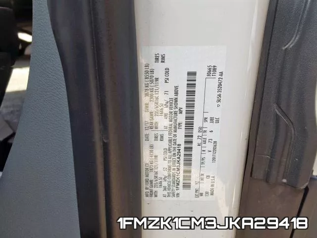 1FMZK1CM3JKA29418 фото 2