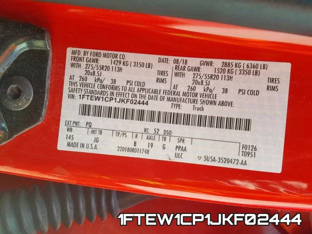 1FTEW1CP1JKF02444 фото 2
