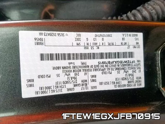 1FTEW1EGXJFB70915 фото 2