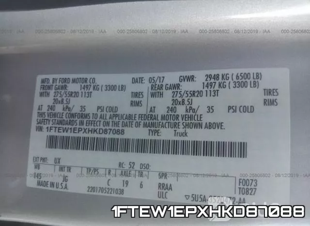 1FTEW1EPXHKD87088 фото 9