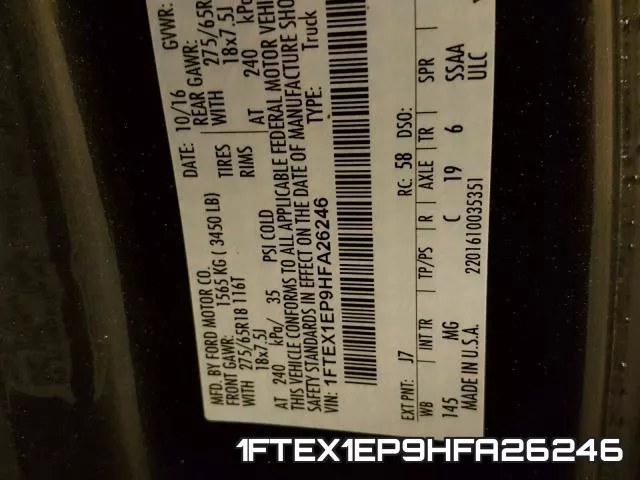 1FTEX1EP9HFA26246 фото 2