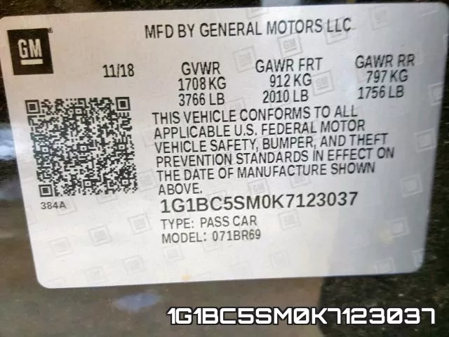 1G1BC5SM0K7123037 фото 2