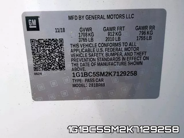 1G1BC5SM2K7129258 фото 2