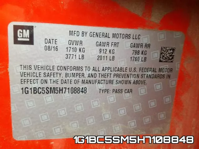 1G1BC5SM5H7108848 фото 2