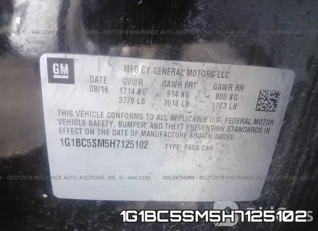 1G1BC5SM5H7125102 фото 10