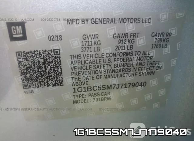 1G1BC5SM7J7179040 фото 10