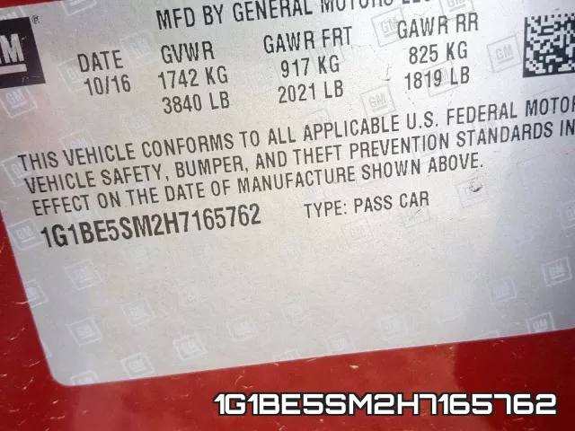 1G1BE5SM2H7165762 фото 2