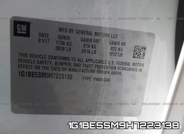 1G1BE5SM9H7223138 фото 10