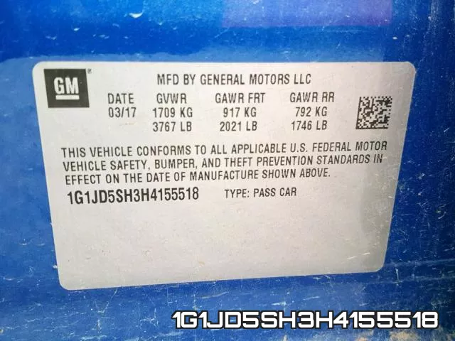 1G1JD5SH3H4155518 фото 2