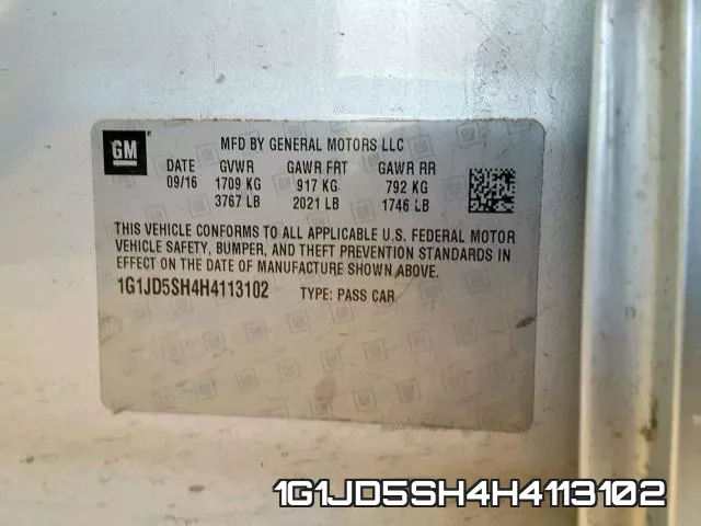 1G1JD5SH4H4113102 фото 2