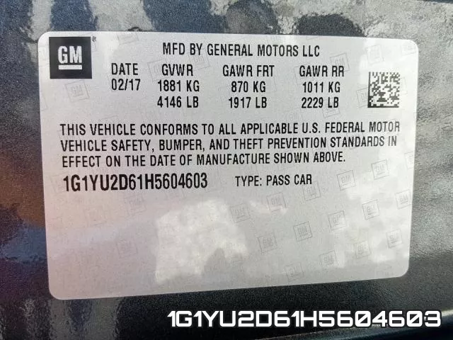 1G1YU2D61H5604603 фото 2