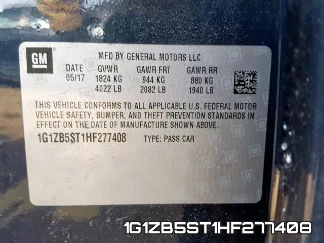 1G1ZB5ST1HF277408 фото 2