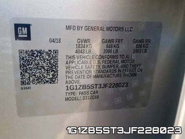 1G1ZB5ST3JF228023 фото 2