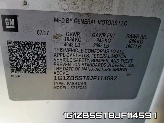1G1ZB5ST8JF114597 фото 2