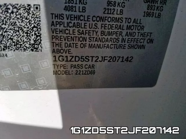 1G1ZD5ST2JF207142 фото 2