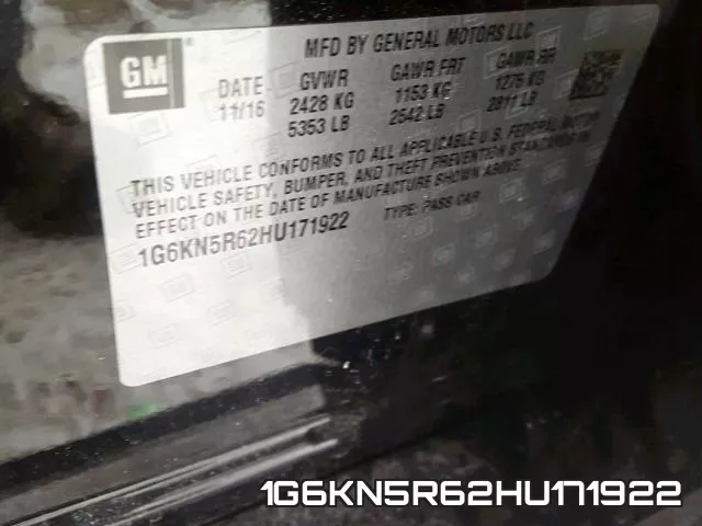 1G6KN5R62HU171922 фото 2