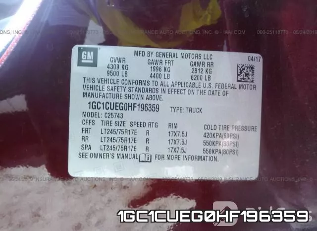 1GC1CUEG0HF196359 фото 10