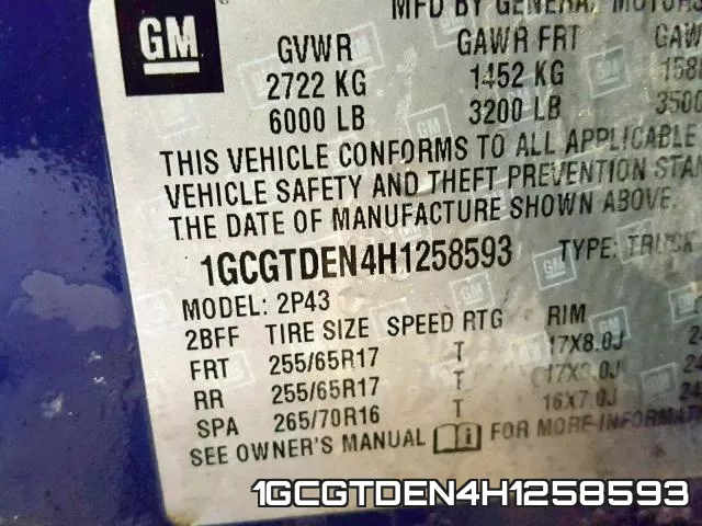 1GCGTDEN4H1258593 фото 2