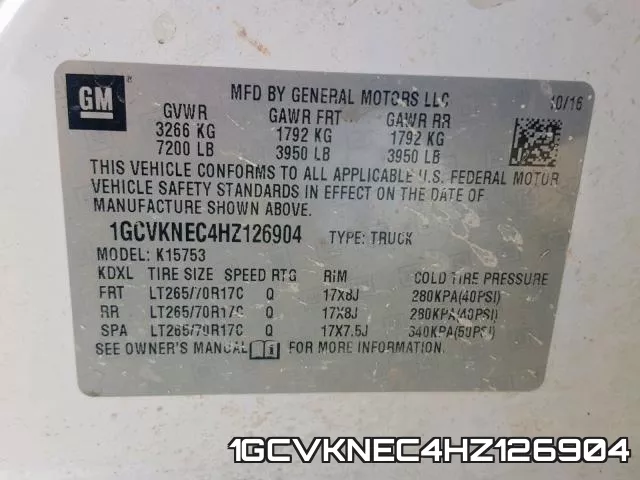1GCVKNEC4HZ126904 фото 2