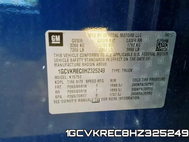 1GCVKREC8HZ325249 фото 2