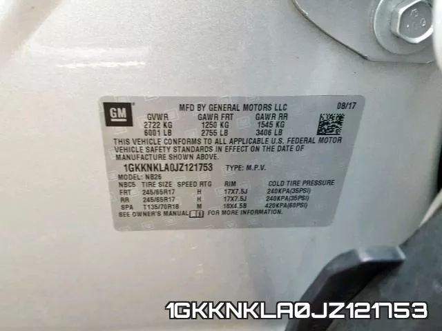 1GKKNKLA0JZ121753 фото 2