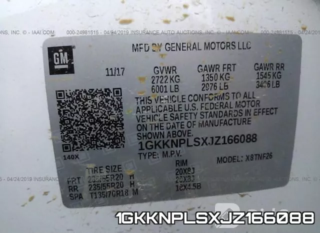 1GKKNPLSXJZ166088 фото 9