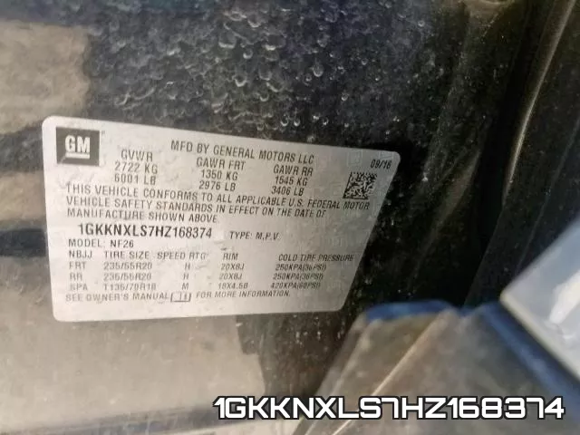 1GKKNXLS7HZ168374 фото 2