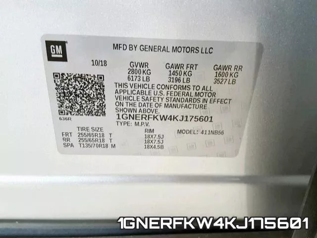 1GNERFKW4KJ175601 фото 2