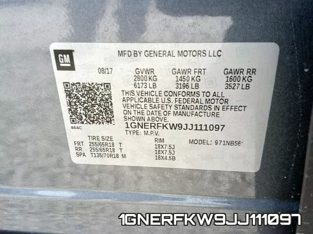 1GNERFKW9JJ111097 фото 2