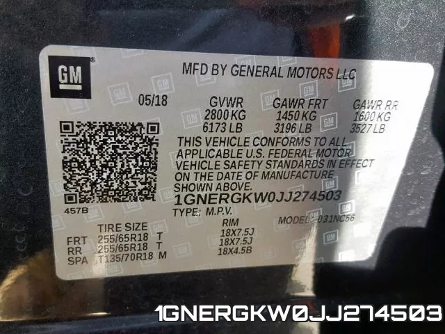1GNERGKW0JJ274503 фото 2