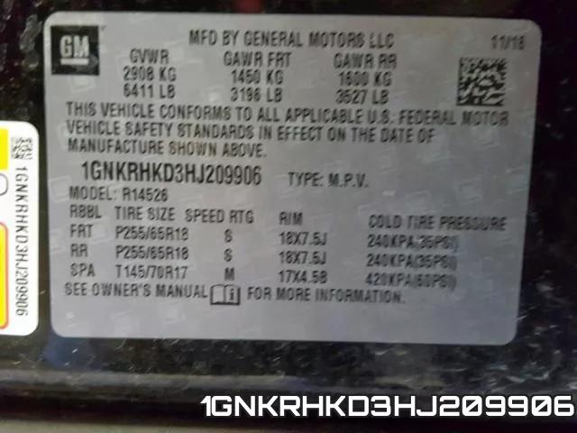 1GNKRHKD3HJ209906 фото 2