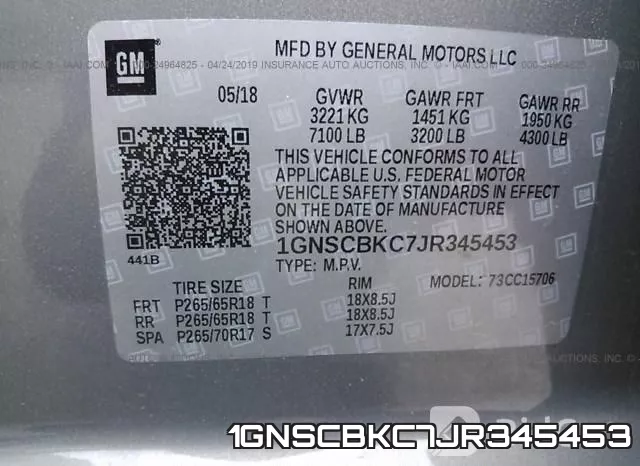 1GNSCBKC7JR345453 фото 10