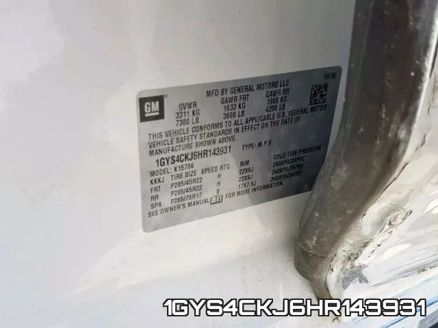 1GYS4CKJ6HR143931 фото 2
