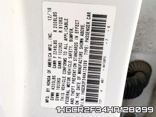 1HGCR2F34HA128099 фото 2
