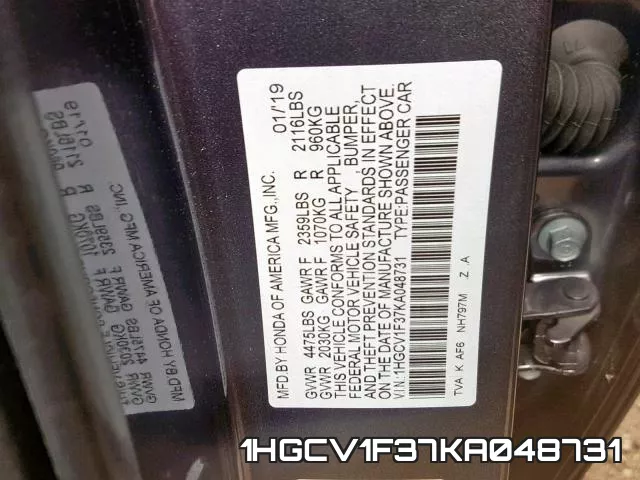 1HGCV1F37KA048731 фото 2