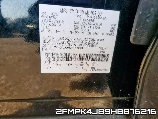 2FMPK4J89HBB76216 фото 2