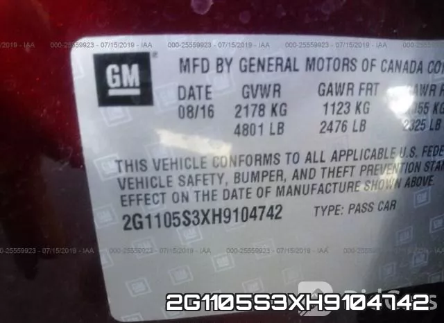2G1105S3XH9104742 фото 10