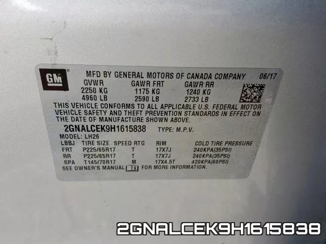 2GNALCEK9H1615838 фото 2