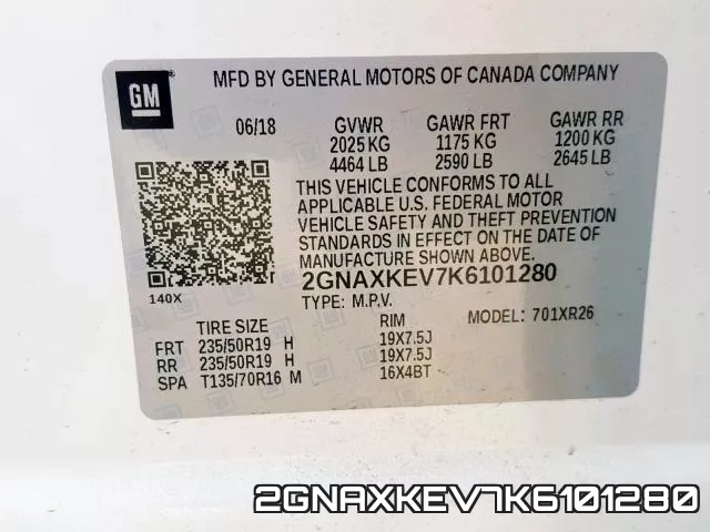 2GNAXKEV7K6101280 фото 2
