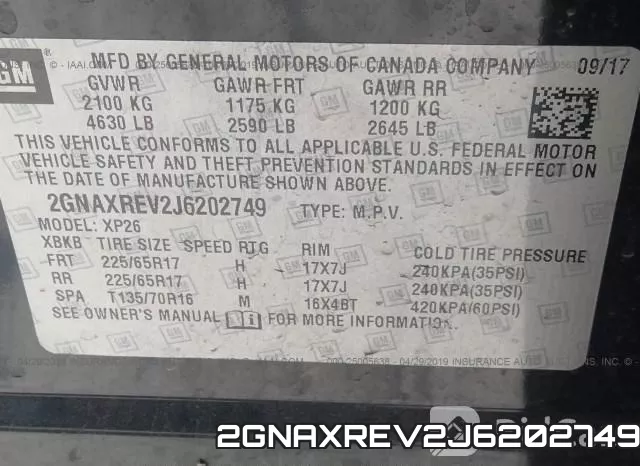 2GNAXREV2J6202749 фото 10