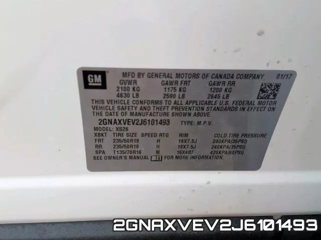 2GNAXVEV2J6101493 фото 2
