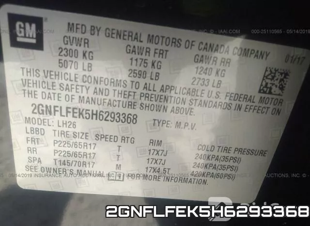 2GNFLFEK5H6293368 фото 10