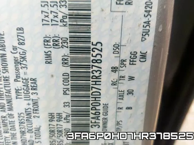 3FA6P0HD7HR378525 фото 2