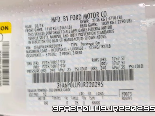 3FA6P0LU9JR220295 фото 2