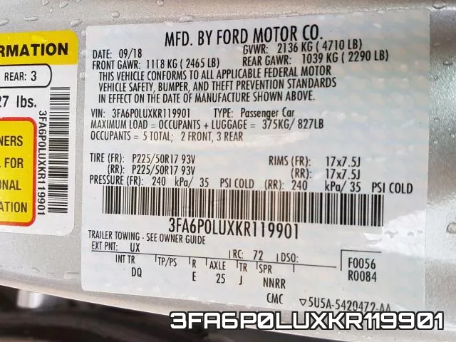 3FA6P0LUXKR119901 фото 2