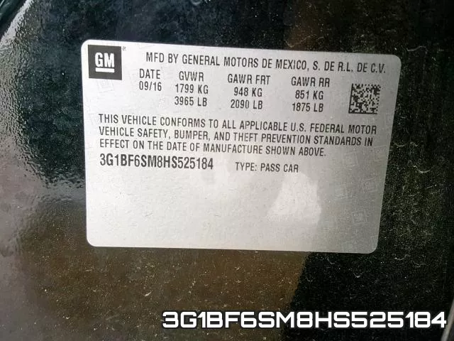 3G1BF6SM8HS525184 фото 2