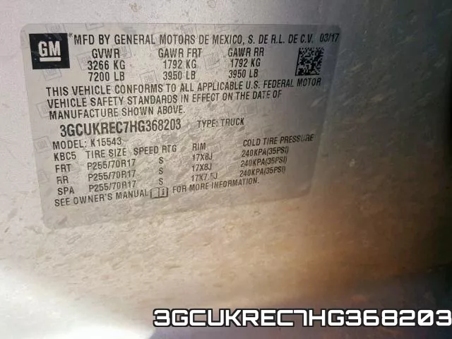3GCUKREC7HG368203 фото 2